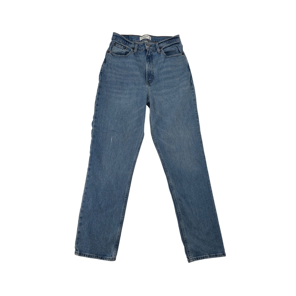 Abercrombie & Fitch 90s Straight Jeans Women 28 Blue Curve Love Ultra High Rise
